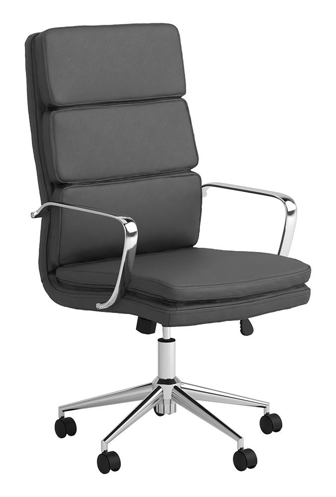 Ximena High Back Upholstered Office Chair Grey - 801745 - Luna Furniture