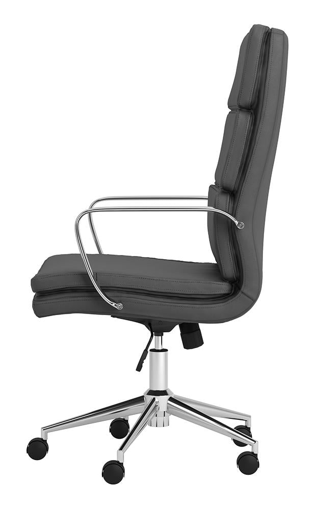 Ximena High Back Upholstered Office Chair Grey - 801745 - Luna Furniture