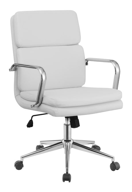 Ximena Standard Back Upholstered Office Chair White - 801767 - Luna Furniture
