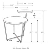 Yael Round Accent Table Natural and Gunmetal - 935980 - Luna Furniture