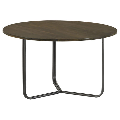 Yaritza Round Accent Table with Triangle Wire Base Natural and Gunmetal - 935995 - Luna Furniture