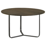 Yaritza Natural and Gunmetal Round Accent Table with Triangle Wire Base from Coaster - Luna Furniture