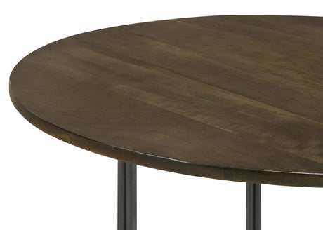 Yaritza Natural and Gunmetal Round Accent Table with Triangle Wire Base from Coaster - Luna Furniture