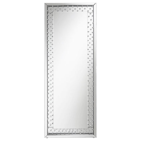 Yves Acrylic Crystal Inlay Floor Mirror - 961637 - Luna Furniture