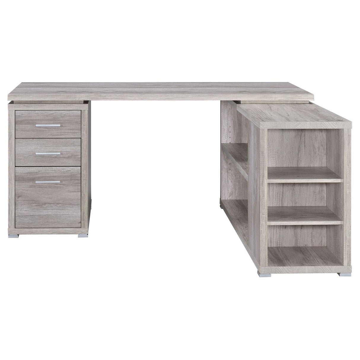 Yvette Gray Driftwood L-shape Office Desk from Coaster - Luna Furniture