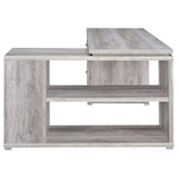 Yvette Gray Driftwood L-shape Office Desk from Coaster - Luna Furniture