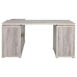 Yvette Gray Driftwood L-shape Office Desk from Coaster - Luna Furniture