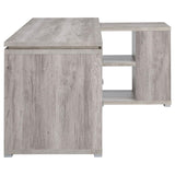 Yvette L-shape Office Desk Grey Driftwood - 801516 - Luna Furniture