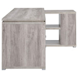 Yvette Gray Driftwood L-shape Office Desk from Coaster - Luna Furniture