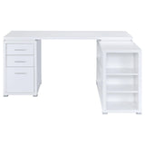 Yvette White L-shape Office Desk from Coaster - Luna Furniture