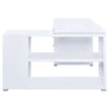 Yvette L-shape Office Desk White - 800516 - Luna Furniture