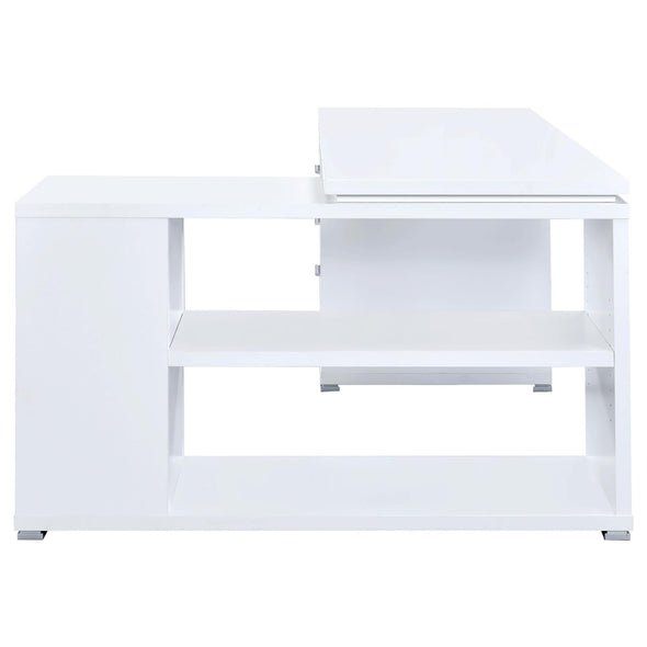 Yvette L-shape Office Desk White - 800516 - Luna Furniture