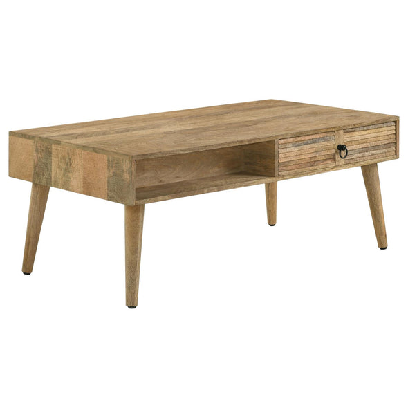 Zabel Rectangular 1-drawer Coffee Table Natural - 724258 - Luna Furniture