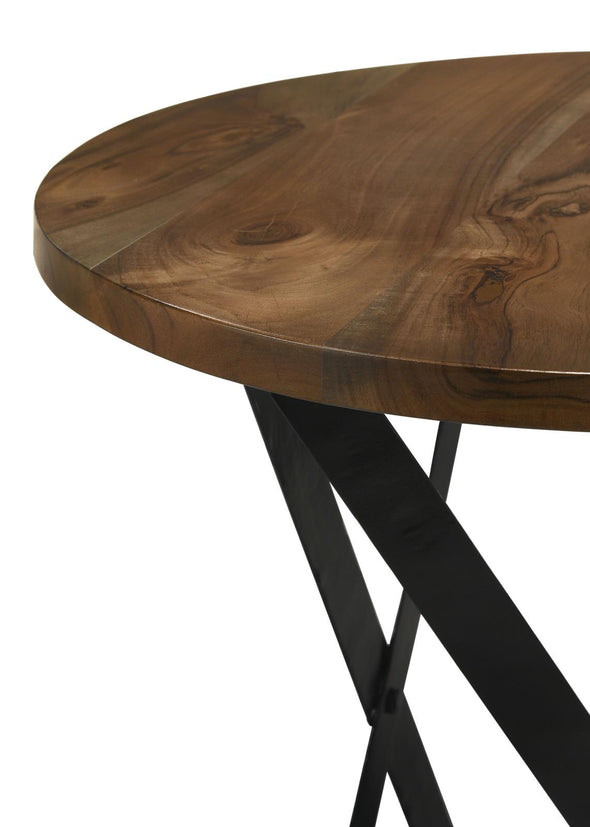 Zack Round Coffee Table Smokey Grey and Black - 753498 - Luna Furniture
