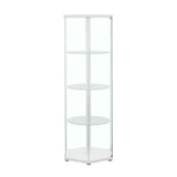Zahavah White and Clear 4-Shelf Hexagon Shaped Curio Cabinet from Coaster - Luna Furniture