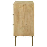 Zamora 3-drawer Accent Cabinet Natural and Antique Brass - 959579 - Luna Furniture