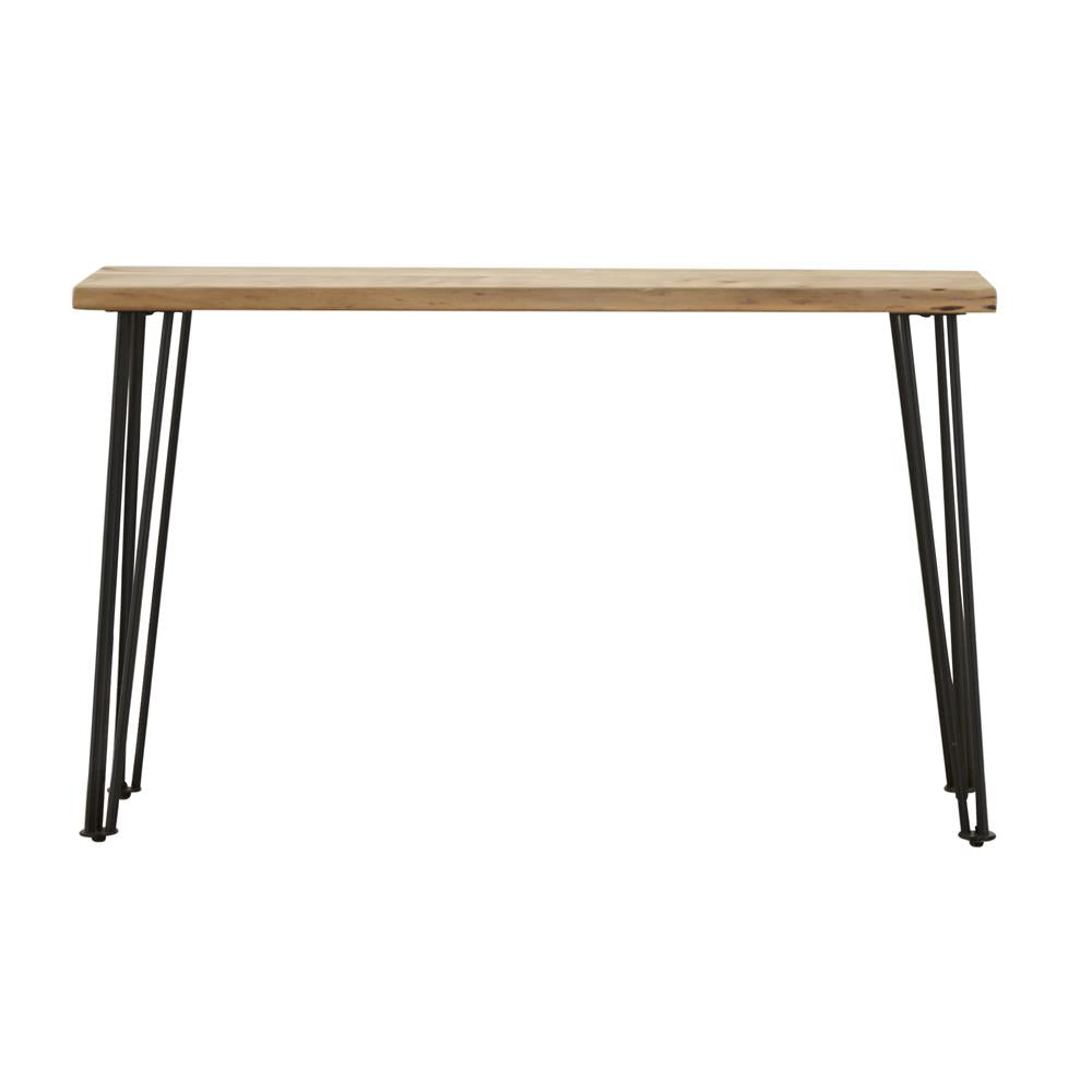 Zander Sofa Table with Hairpin Leg Natural and Matte Black - 723499 - Luna Furniture