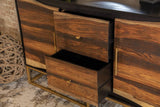 Zara Black Walnut and Gold 2-Door Accent Cabinet from Coaster - Luna Furniture