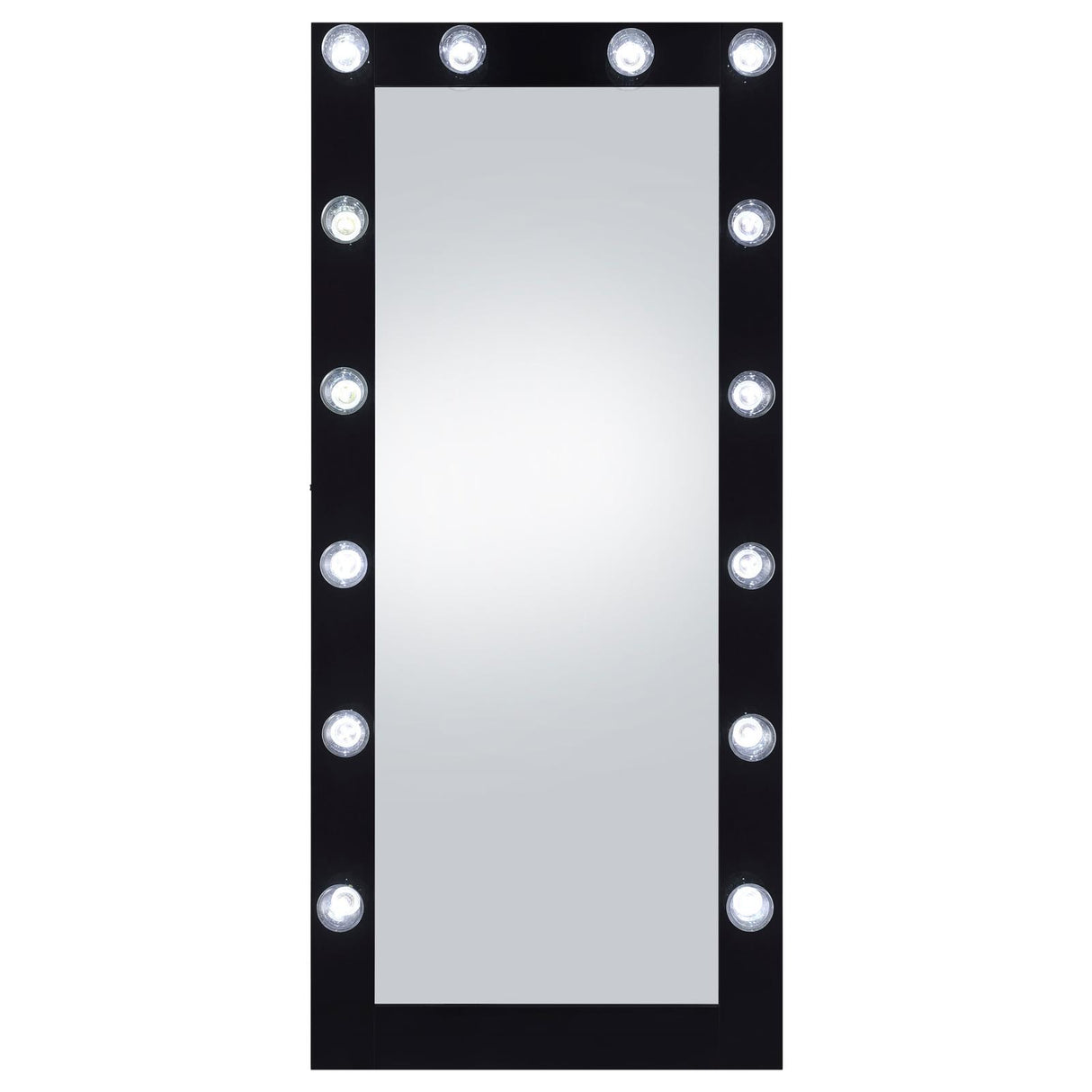 Zayan Full Length Floor Mirror With Lighting Black High Gloss - 969557 - Luna Furniture