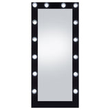 Zayan Full Length Floor Mirror With Lighting Black High Gloss - 969557 - Luna Furniture