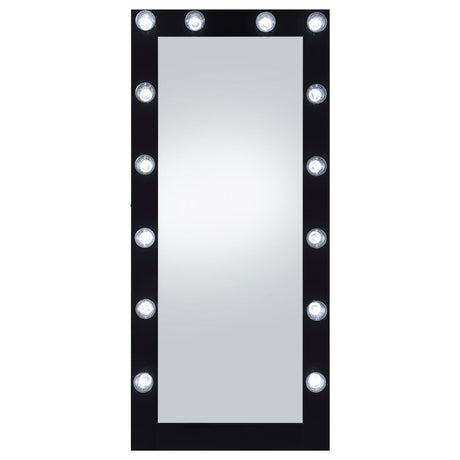 Zayan Black High Gloss Full Length Floor Mirror With Lighting from Coaster - Luna Furniture