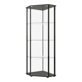 Zenobia Glass Shelf Curio Cabinet Clear and Black - 953234 - Luna Furniture