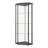 Zenobia Clear and Black Glass Shelf Curio Cabinet from Coaster - Luna Furniture
