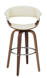 Zion Walnut and Ecru Upholstered Swivel Bar Stool from Coaster - Luna Furniture