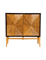 Zira Sunburst 2-door Accent Cabinet Brown and Antique Gold - 953496 - Luna Furniture