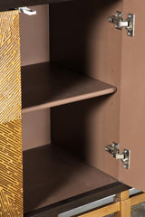 Zira Sunburst 4-door Accent Cabinet Brown and Antique Gold - 953497 - Luna Furniture